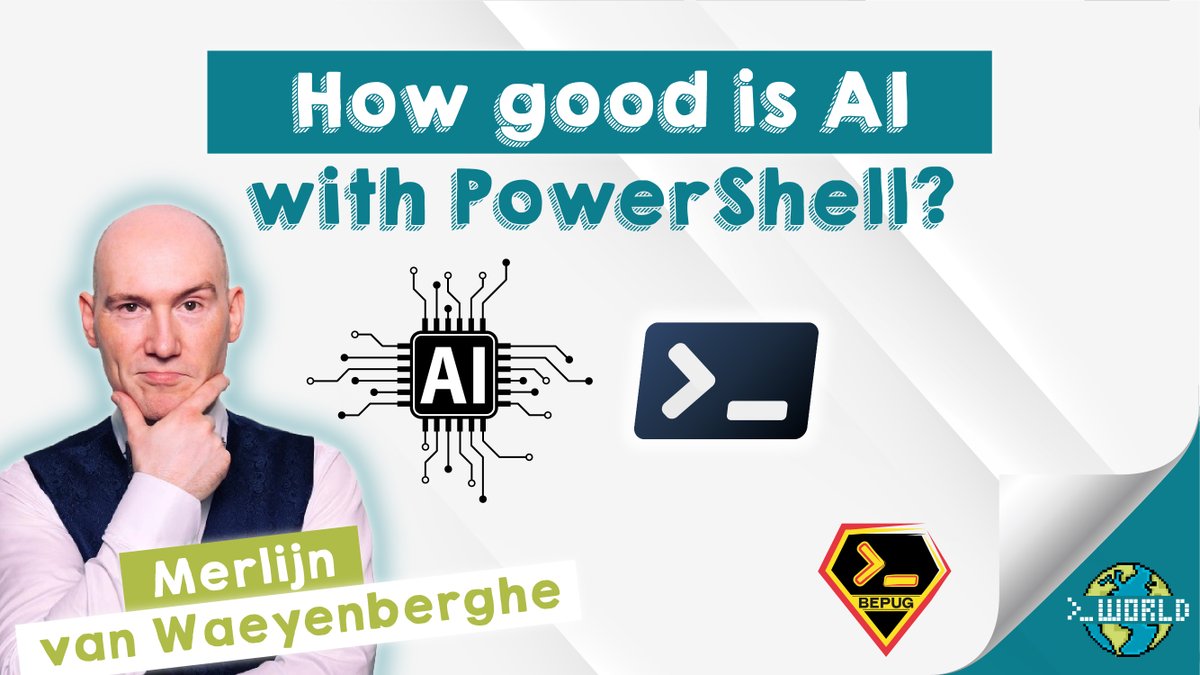 SynEdgy's tweet photo. 🌟 Explore the intersection of #AI and #PowerShell with @MerlinFromBE at the BePUG "PSWorld" meetup!

Learn from practical tips and lively discussions on enhancing your scripting skills through AI integration.

🔗📹▶️ https://t.co/OehzkGe3Mw https://t.co/0xBAncQ2JD