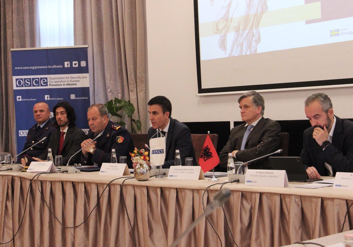 OSCEinAlbania's tweet photo. 🗳️Strengthening prosecutors' role in combating electoral crimes in 11 May parliamentary elections in 🇦🇱 was the focus of a workshop we organized with @ProkuroriaAl today. The event was part of our project “Support to electoral reform and processes in Albania” funded by 🇸🇪🇨🇭🇺🇸🇵🇱. https://t.co/UJioW8hbkk