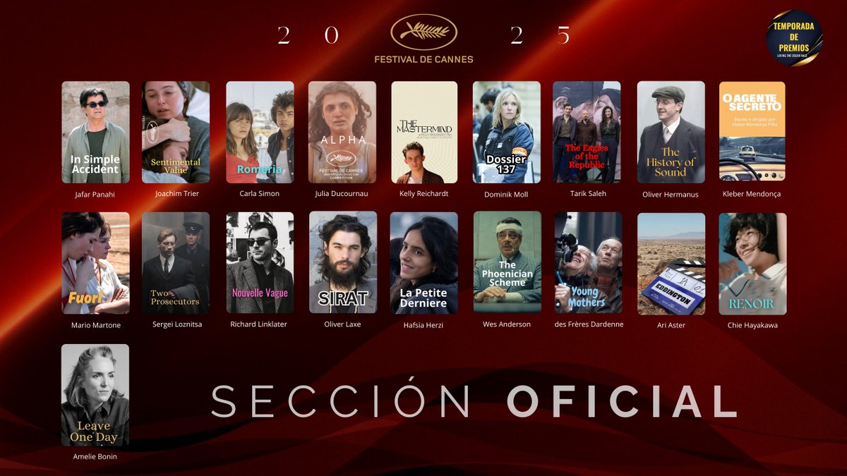 Nuestra maravillosa compañera <a href="/vickybelivet/">Victoria 🌹</a> os trae la sección oficial del festival de Cannes 2025. Nosotros encantados!!!