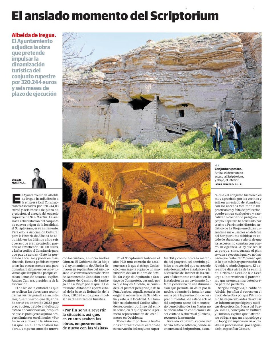 El ansiado momento del Scriptorium de Albelda de Iregua, joya monumental y rupestre de nuestra tierra.
📰 Diario La Rioja .