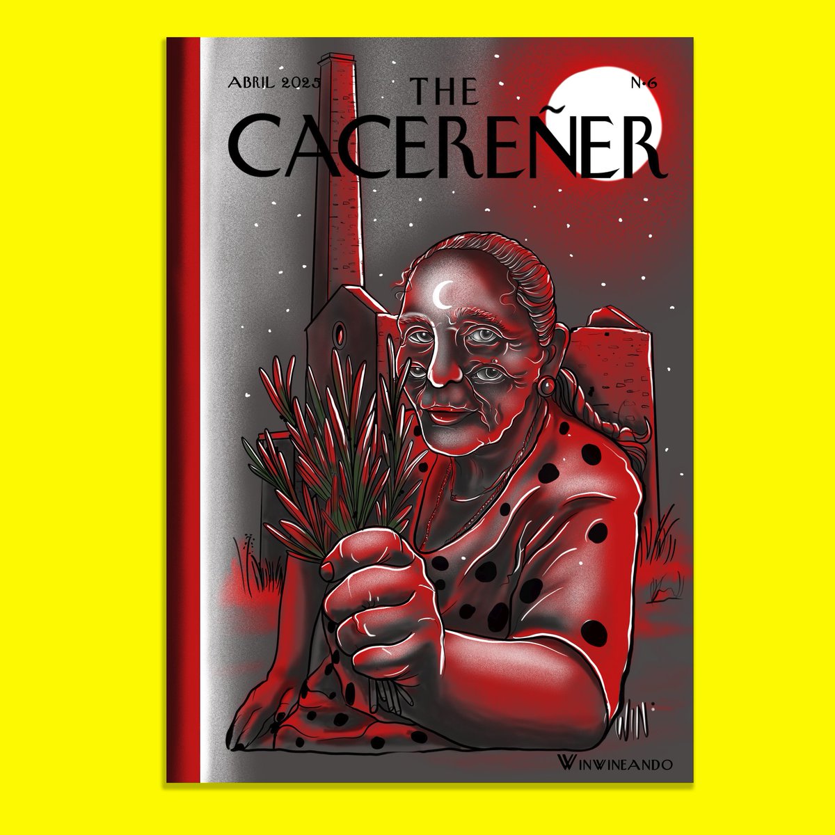 THE CACEREÑER Nº 6  <a href="/winwineando/">winwineando</a>: "La Pura".  Homenaje al pueblo gitano. En la noche de Cáceres, "La Pura" purifica con romero bajo la luna llena.
Artista multidisciplinar cacereña Fati Rubio  grabadora, tatuadora e ilustradora y autorretratos femeninos como terapia