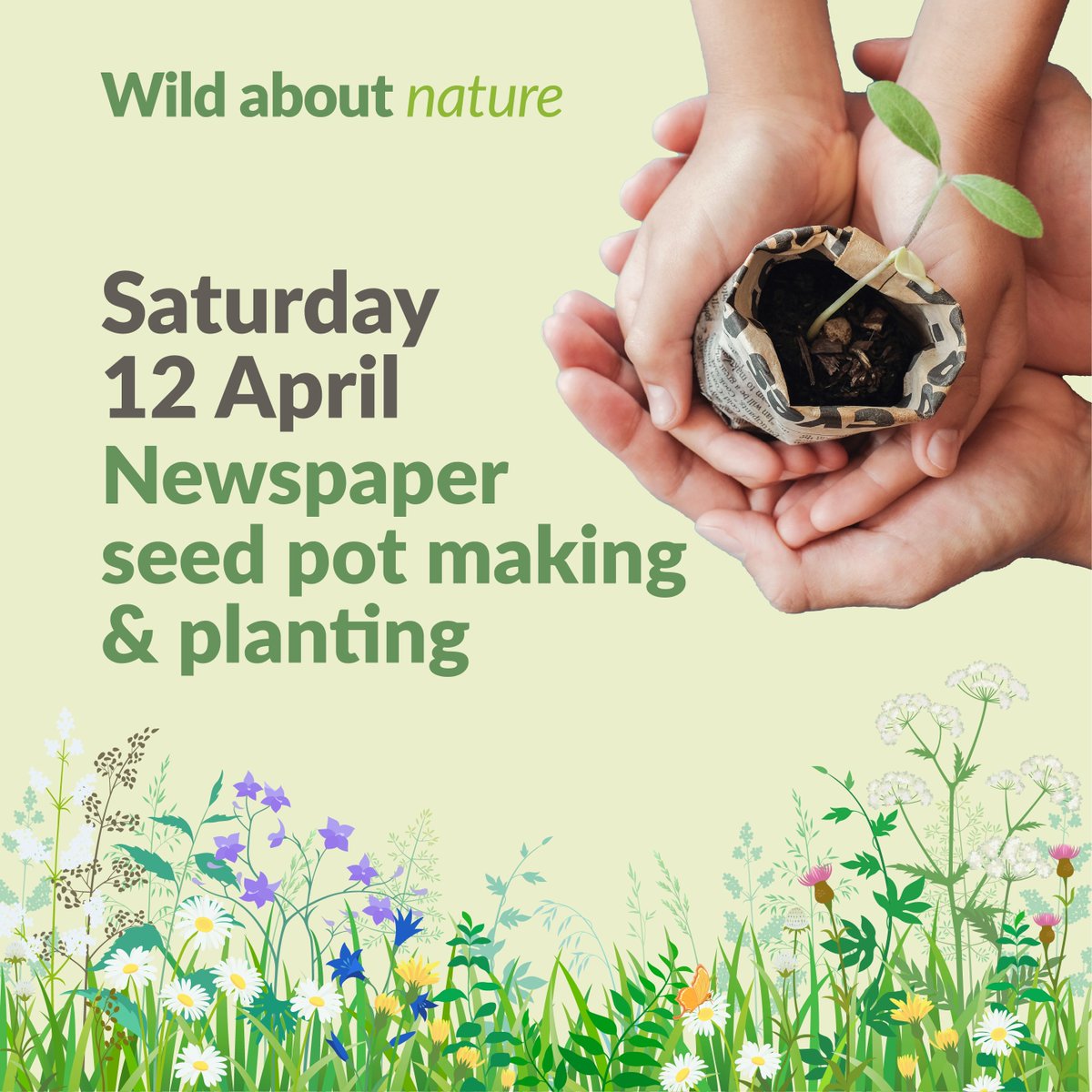 Two days to go until our first Wild about Nature event! Join us at Callister Trust on Saturday 12th April, anytime between 10am and 11.30am to make your own newspaper seed pot and plant wildflower seeds.
This event is free, please book on using this link tickettailor.com/events/wirralc…?