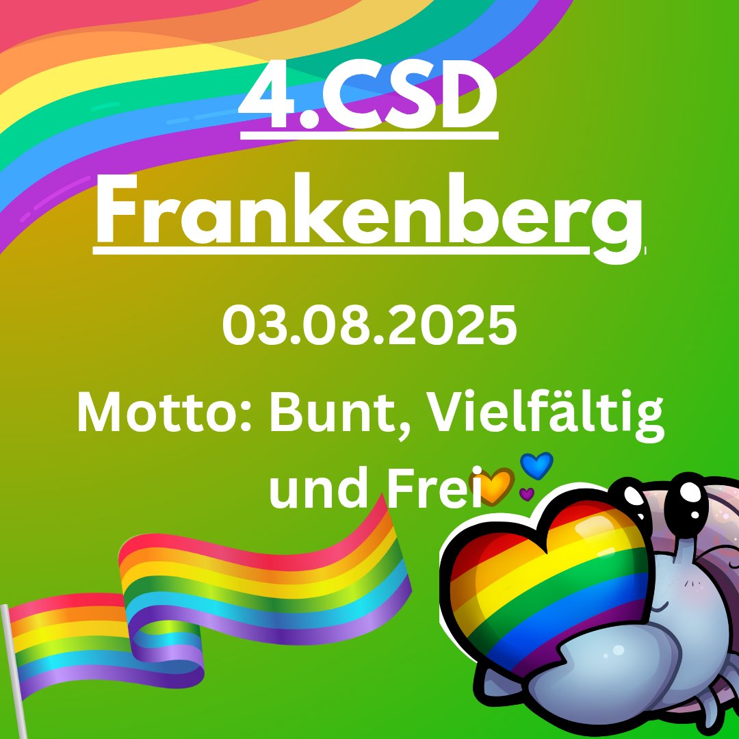 Ein neues Jahr ein neuer CSD in Frankenberg ☺️ wir freuen uns schon drauf und stecken mitten in den Vorbereitungen #csdfrankenberg