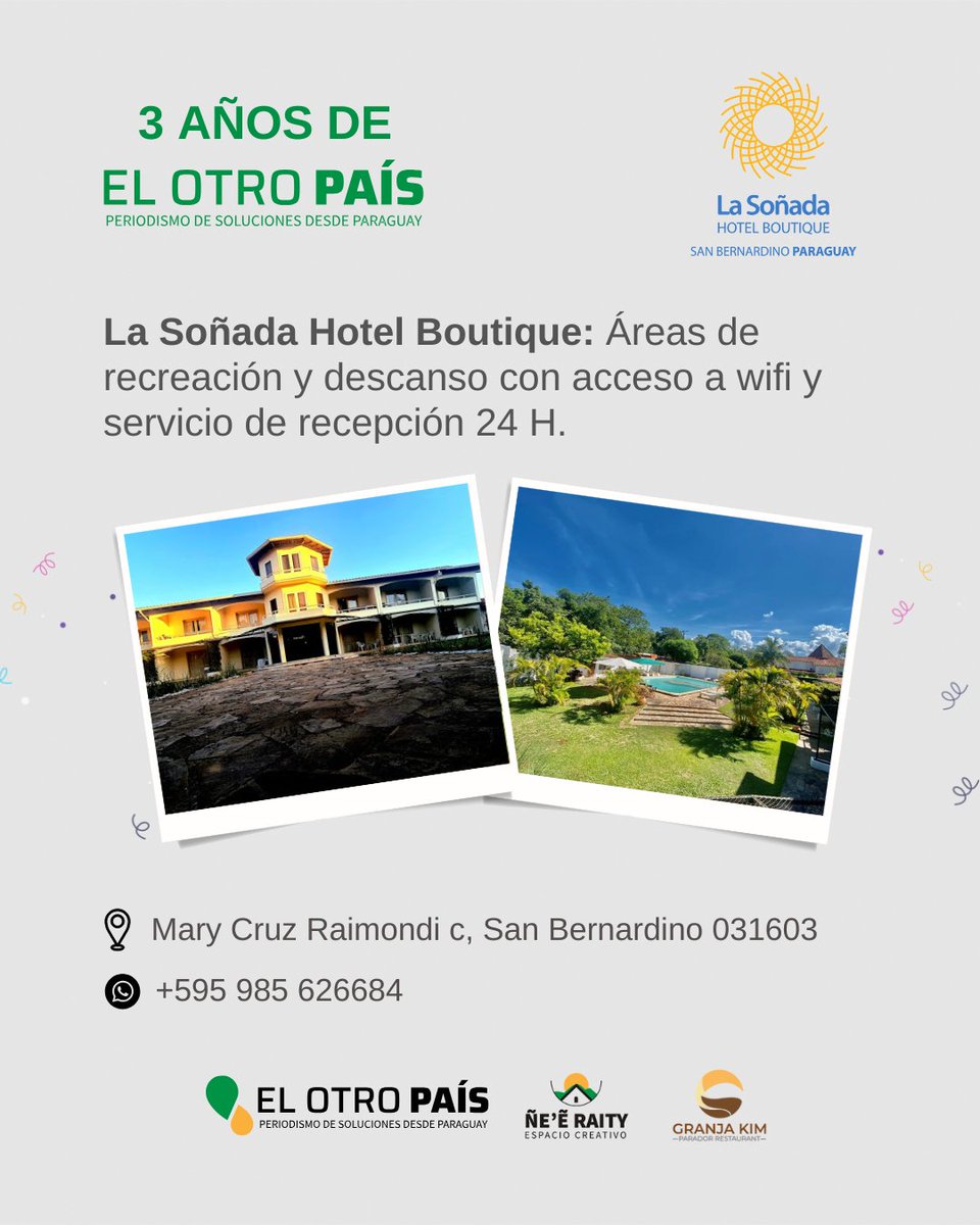 Listos y listas para celebrar los 3 años de #elotropaispy! 📢📢

Sabemos que, al igual que nosotros, te estás preparando con todo para venir a festejar el tercer aniversario de este proyecto que se construye desde el otro país 🇵🇾, por eso, te recomendamos 👇🏾👇🏾👇🏾