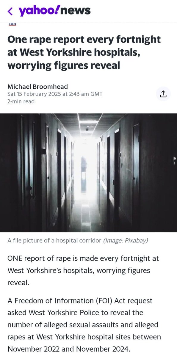 Michelle once more๐ฌ๐ง๐บ๐ธ๐จ๐ฆ (@shellshell6666) on Twitter photo <a href="/StarkNakedBrief/">The Stark Naked Brief.</a> This is West Yorkshire Hospitals.
One rape every fortnight.
All rapes No Charged. <a href="/StarkNakedBrief/">The Stark Naked Brief.</a> This is West Yorkshire Hospitals.
One rape every fortnight.
All rapes No Charged.