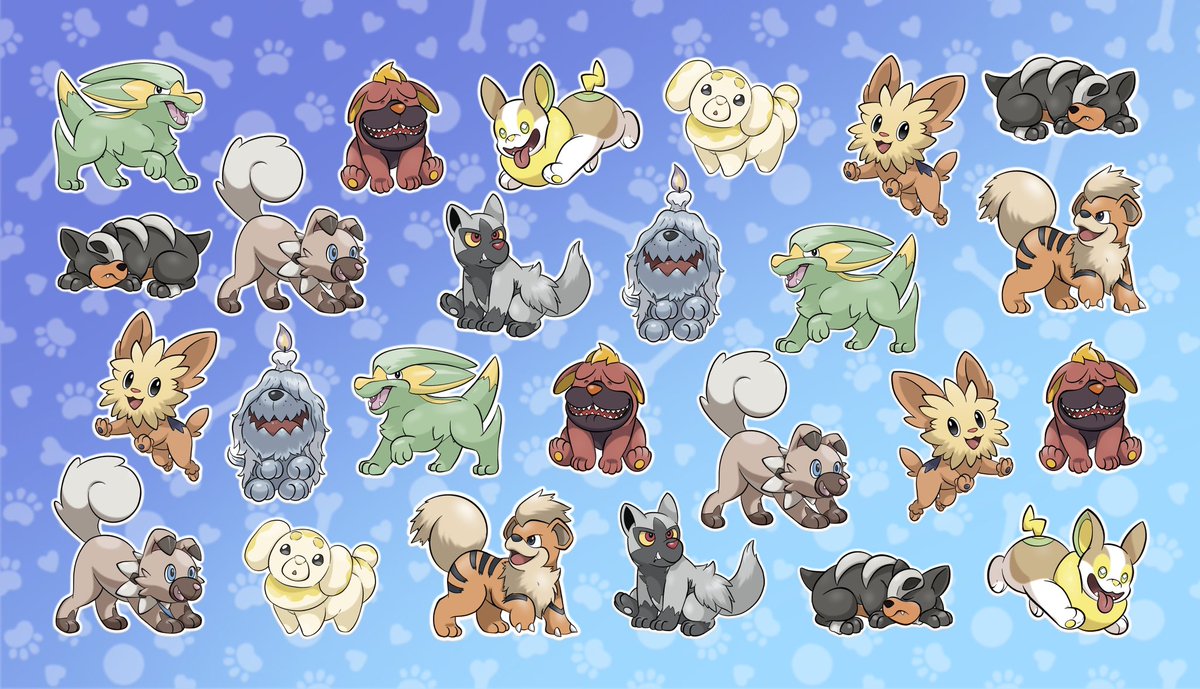 ThePinkRedFur's tweet photo. I drew all the doggie Pokémon to make myself a playmatt to play Pokémon TCG
WHICH ONE IS YOUR FAVOURITE DOG? I personally have such a soft spot for Greavard 🥹 https://t.co/D6qanhGV5d