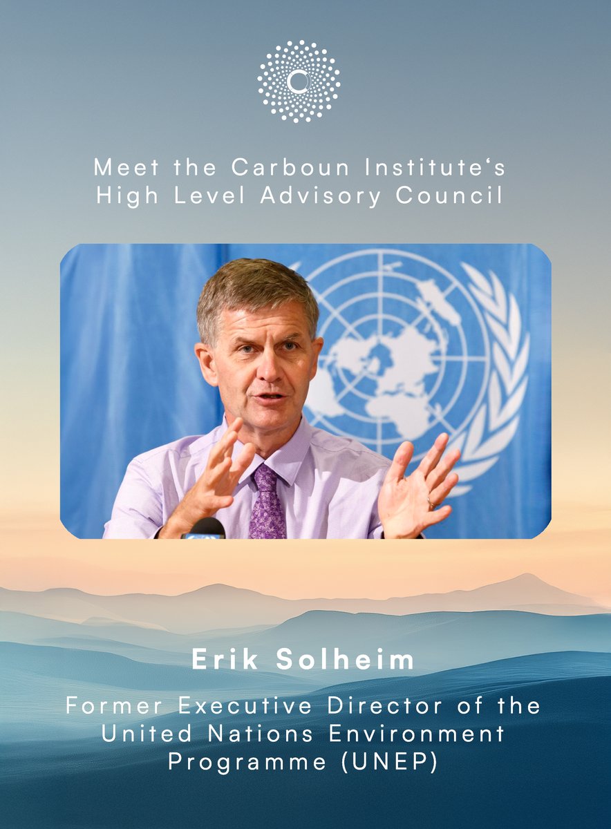 We are honoured to announce that <a href="/ErikSolheim/">Erik Solheim</a> has joined the Carboun Institute's High Level Advisory Council, providing strategic foresight and advise for our think tank. It is a privilege to have Erik Solheim as one of the distinguished council members.

carboun.com/our-advisory-c…