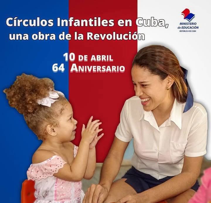 Bella obra de la Revolución: los círculos infantiles, este 10 de abril en #Cuba se celebra el 64 aniversario de su creación. Felicidades.
#GenteQueSuma