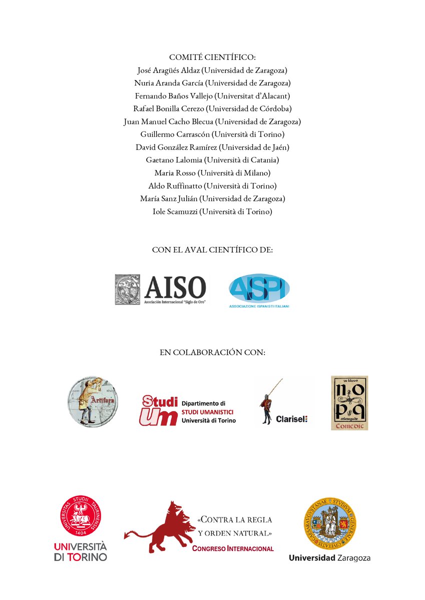 Instituto de Estudios Hispánicos en la Modernidad (@iehm_uib) on Twitter photo 📣#CFP Congreso internacional «Contra la regla y orden natural»: maravillas, monstruos e híbridos en la literatura medieval y del Siglo de Oro
📅4-5 diciembre
📍Turín y virtual
✏Propuestas de comunicación hasta el 31 de julio a congresocicryon@gmail.com
🌐spagnaespagnoli.unito.it/congreso 📣#CFP Congreso internacional «Contra la regla y orden natural»: maravillas, monstruos e híbridos en la literatura medieval y del Siglo de Oro
📅4-5 diciembre
📍Turín y virtual
✏Propuestas de comunicación hasta el 31 de julio a congresocicryon@gmail.com
🌐spagnaespagnoli.unito.it/congreso