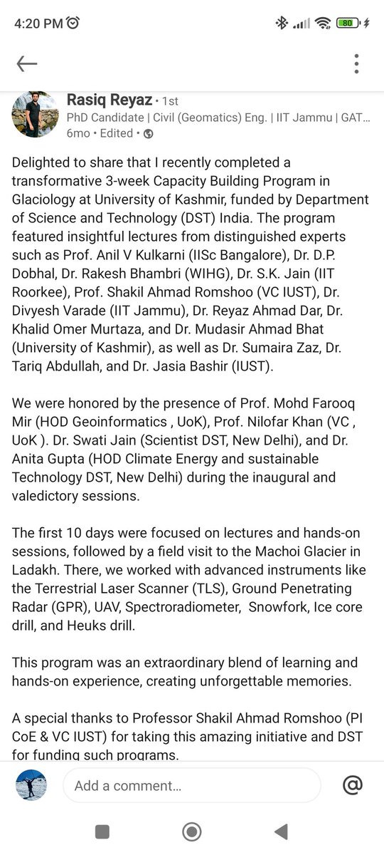 Some of the success stories from our last year's Capacity Building Program #CBPG2024 #DSTindia #summerschool #glaciology #cryosphere