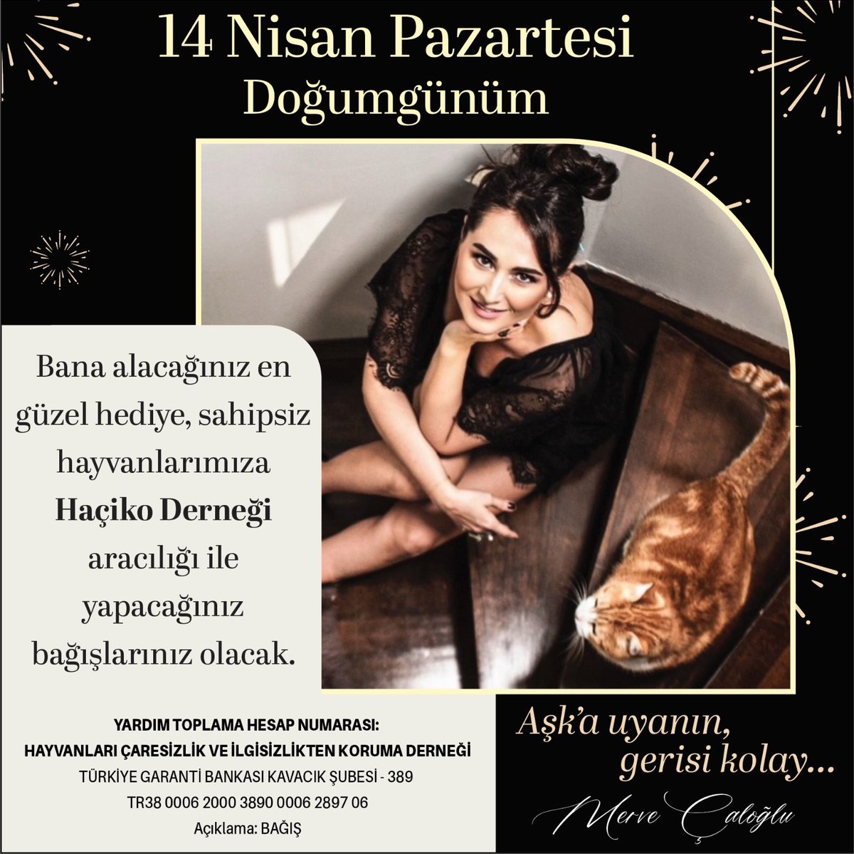 Büyük gün yaklaşıyor, tebrikleri kabul ediyor ve hediye istiyorum ama kendime değil sahipsiz patilere. 🐶🐾
Açıklama afişte. 
Onlara da adalet lazım, dilerim gelir🙏
#iyikidoğdum 
Bu da bağış linki fonzip.com/haciko/bagis