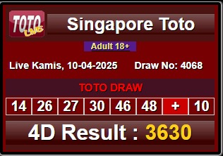 LennWangsa's tweet photo. 🔰 K4S1R4D : R3SULT TOG3L SINGAPORE 10 APRIL 2025
✅ 1st Prize : 3630
✅ SHIO :   TIKUS  
SAAAAHHHH !!
Jangan Lupaa Jika Bettingan 4D 
 Resmi Situs Kasir4D.
Link : cuekasir4d,com  ( koma di ganti titik ) https://t.co/kYrr6ZgqPo