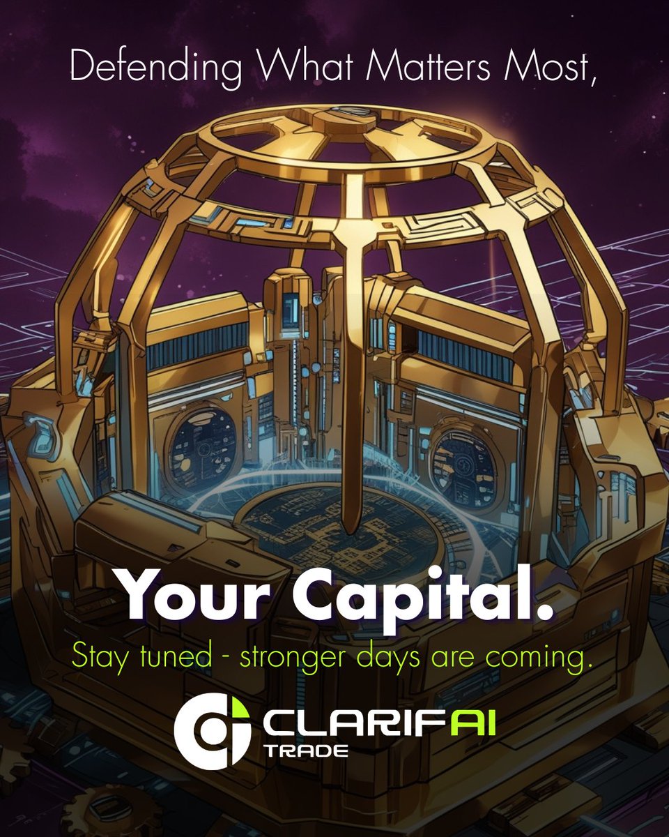 ClarifAI_Trade's tweet photo. Storms don’t last forever—but strong systems do. 🌐 CAI is standing firm, holding the line, and preparing for what’s next.

🛡 Stay tuned! Stronger days are coming.

#ClarifAITrade #CAI #AIMM #GM #JUP #blockchain #fintech #Crypto #AITrading #AI #CryptoTrading #btc #eth #doge #xrp https://t.co/RFajJns8ZO