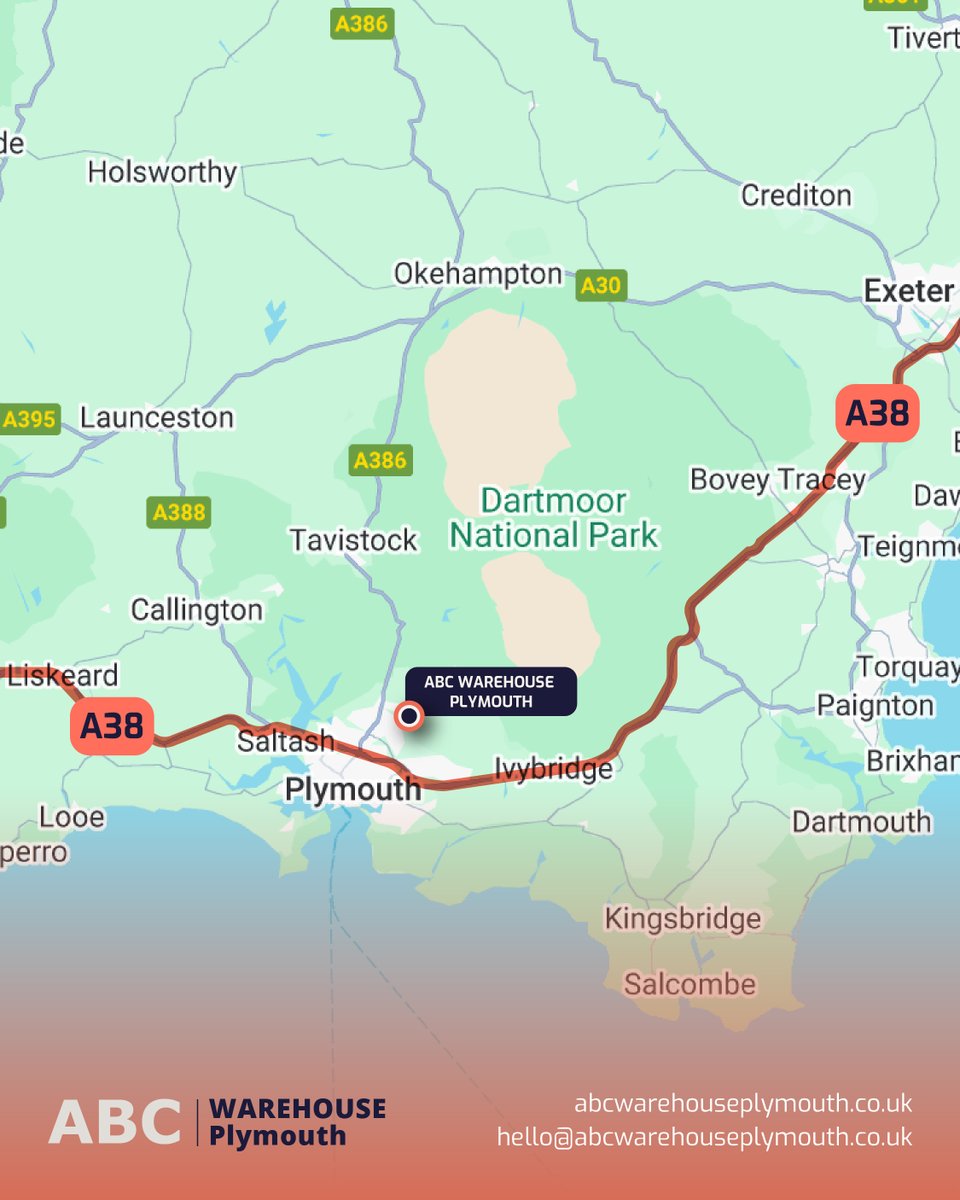 Conveniently located just off the A38,#ABCWarehousePlymouth is perfectly positioned to support businesses across the South West with flexible 3PL storage solutions.

Whether you require #PalletStorage, #ArchiveStorage, or #BulkStorage we're right where you need us.