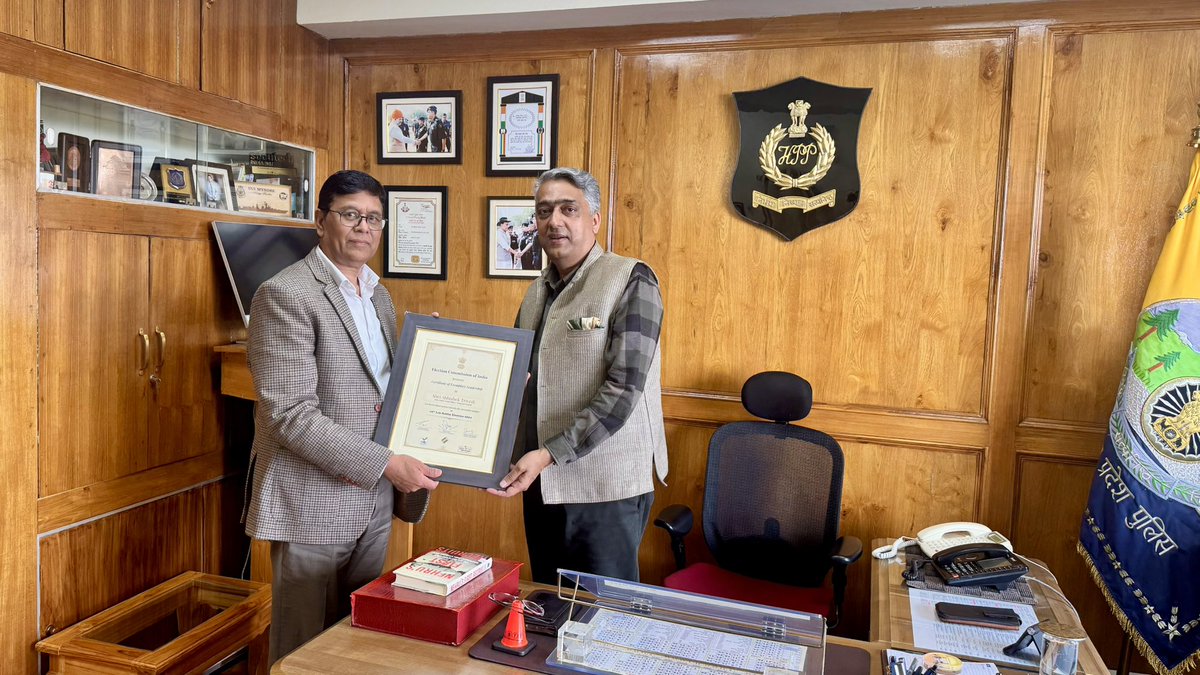 Abhishek Trivedi (@atrivedi21) on Twitter photo Grateful for this recognition from the Election Commission of India <a href="/ECISVEEP/">Election Commission of India</a> . The beautifully framed certificate was presented by Mr Daleep Negi ,DyCEO HP today. 🙏<a href="/himachalpolice/">Himachal Pradesh Police</a> <a href="/NikunjGargN/">Nikunj Garg</a> <a href="/umashankarsingh/">Umashankar Singh उमाशंकर सिंह</a> <a href="/ashwanis1208/">Ashwani Sharma</a> <a href="/SatwantAtwal/">Satwant Atwal,IPS</a> <a href="/nsharmajagran/">Navneet Sharma- नवनीत शर्मा</a> Grateful for this recognition from the Election Commission of India <a href="/ECISVEEP/">Election Commission of India</a> . The beautifully framed certificate was presented by Mr Daleep Negi ,DyCEO HP today. 🙏<a href="/himachalpolice/">Himachal Pradesh Police</a> <a href="/NikunjGargN/">Nikunj Garg</a> <a href="/umashankarsingh/">Umashankar Singh उमाशंकर सिंह</a> <a href="/ashwanis1208/">Ashwani Sharma</a> <a href="/SatwantAtwal/">Satwant Atwal,IPS</a> <a href="/nsharmajagran/">Navneet Sharma- नवनीत शर्मा</a>