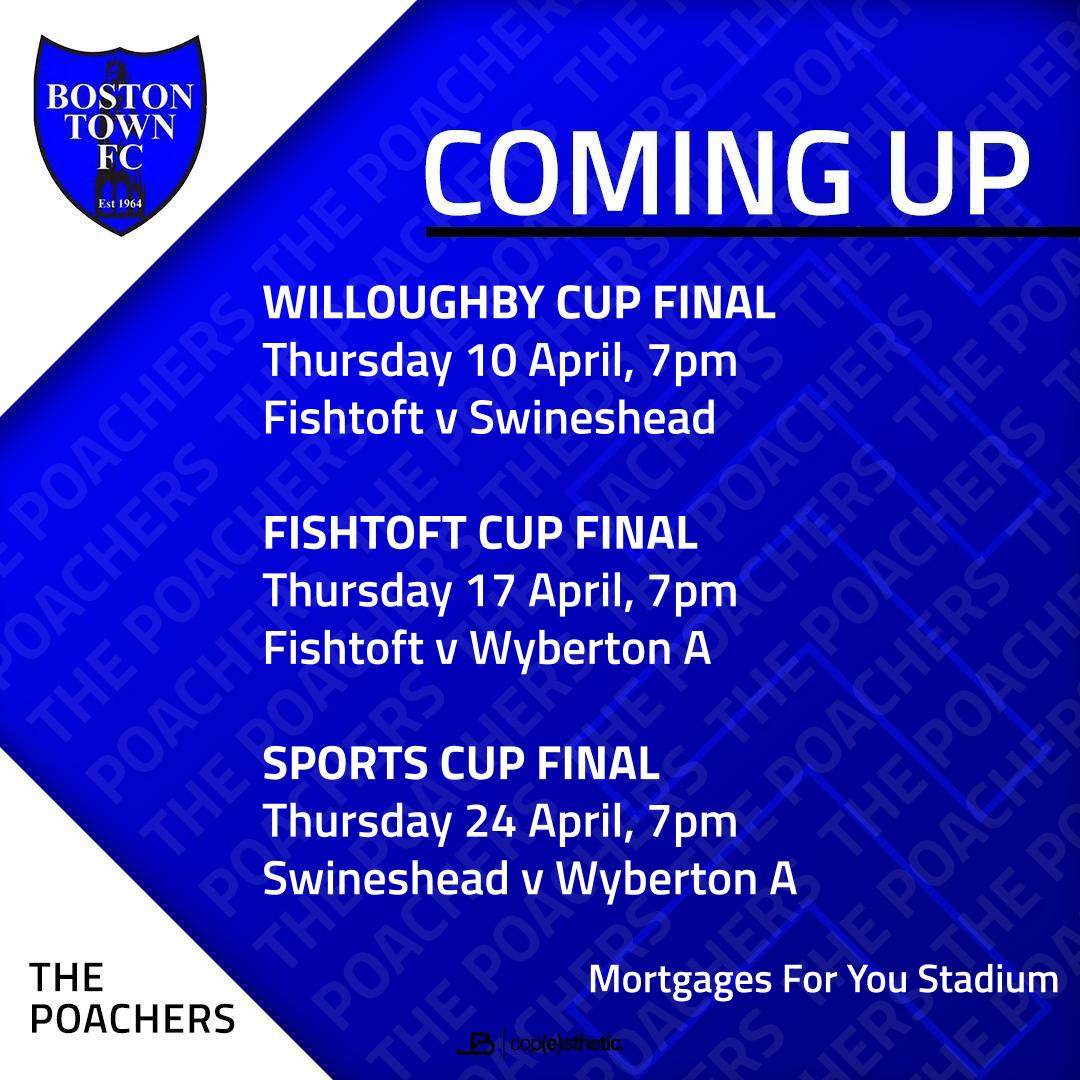 Thursday night is finals night!
Three more exciting local cup finals coming up at the Mortgages For You Stadium 🏆
Come down and make the most of the April sunshine ☀️