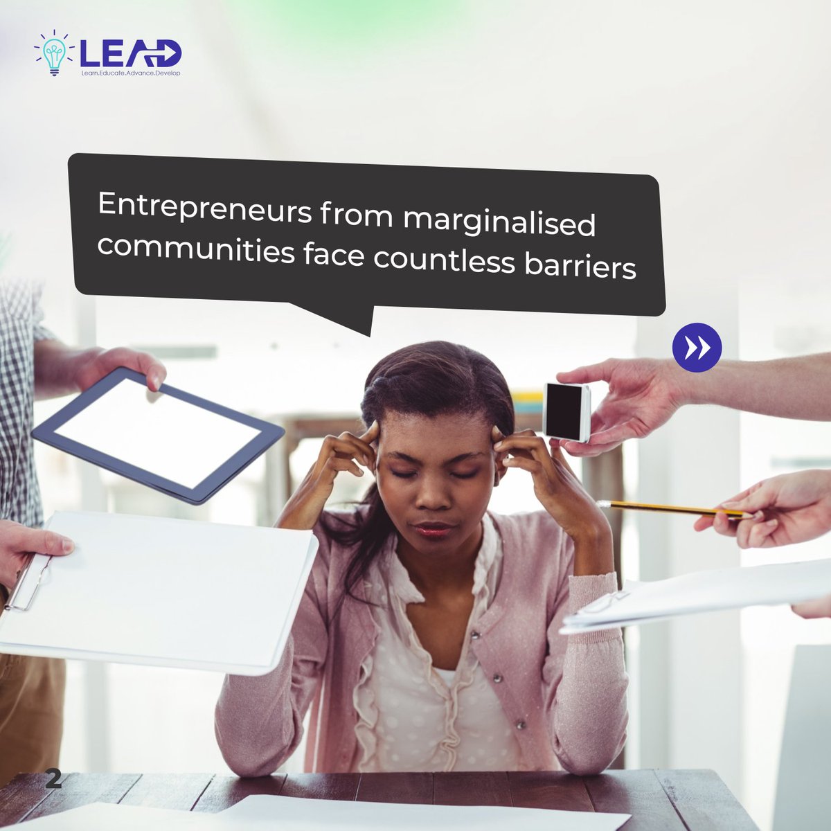 LEADInitiative_'s tweet image. Entrepreneurs from marginalized communities face countless barriers, from funding challenges to limited opportunities.

But at LEAD Initiative, we’re here to help break those barriers and provide the support needed to grow and succeed.

#WeAreLEAD #BreakIntoTech #LeadWithTech