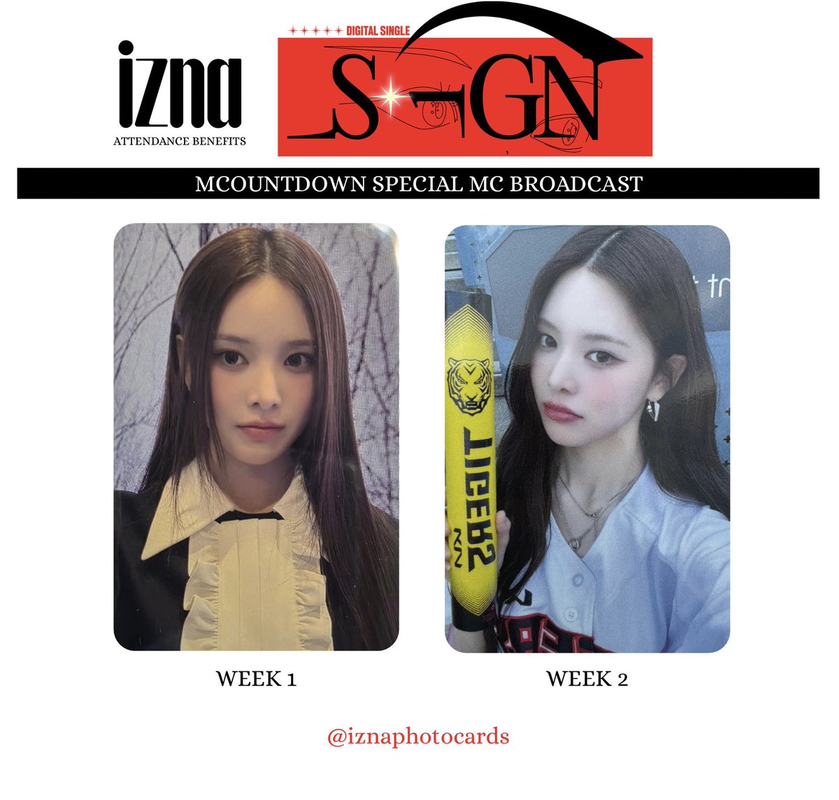 💌 IZNA BANG JEEMIN Mcountdown Special MC Broadcast Photocard