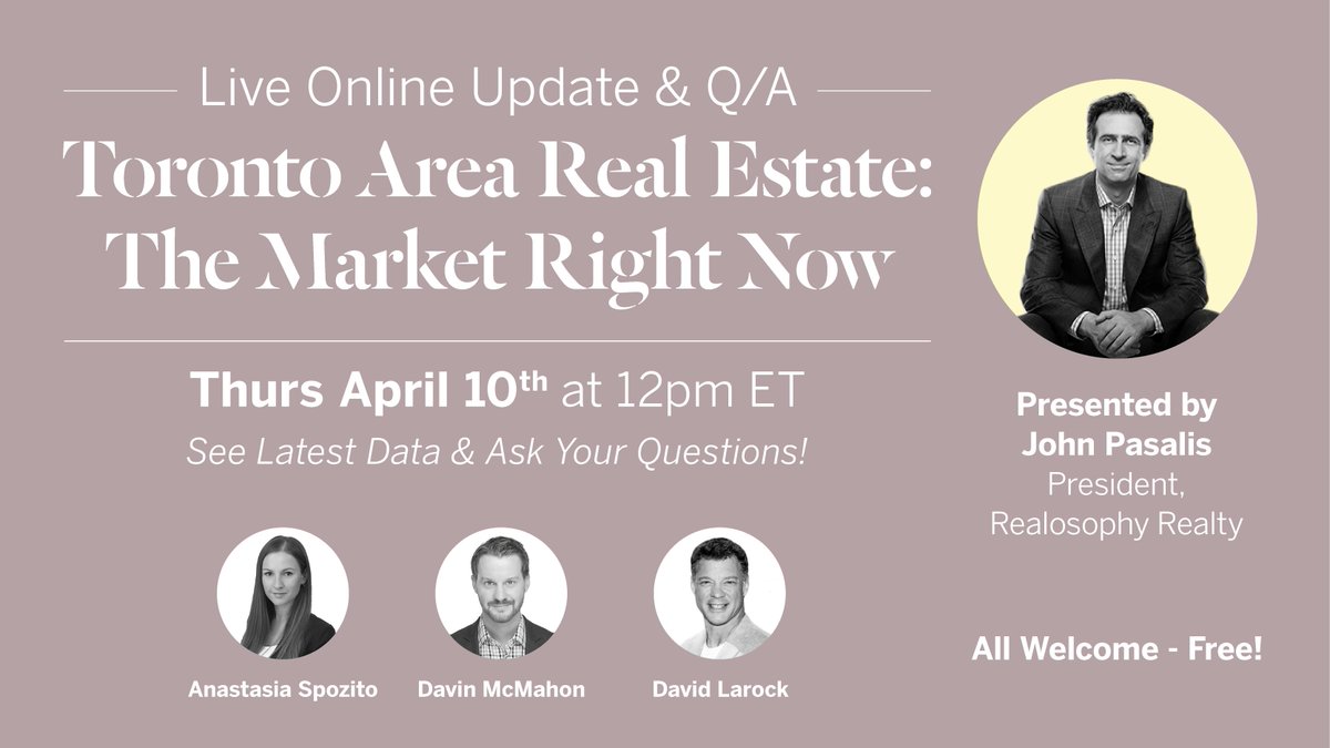 Realosophy Realty (@realosophyre) on Twitter photo Join us for our online Monthly Market Update - live today Thurs April 10th 12PM ET to ask your on Qs or watch on demand after! With host <a href="/JohnPasalis/">John Pasalis</a> <a href="/Anaspozito/">Anastasia Spozito</a>, <a href="/DavinRealosophy/">Davin M</a> frm <a href="/RealosophyRE/">Realosophy Realty</a> and <a href="/Dave_at_IMP/">David Larock</a>, <a href="/MoveSmartly/">Move Smartly - Toronto Area Housing News & Ideas</a> our Mortgage Expert!
hubs.la/Q03gHdhC0 Join us for our online Monthly Market Update - live today Thurs April 10th 12PM ET to ask your on Qs or watch on demand after! With host <a href="/JohnPasalis/">John Pasalis</a> <a href="/Anaspozito/">Anastasia Spozito</a>, <a href="/DavinRealosophy/">Davin M</a> frm <a href="/RealosophyRE/">Realosophy Realty</a> and <a href="/Dave_at_IMP/">David Larock</a>, <a href="/MoveSmartly/">Move Smartly - Toronto Area Housing News & Ideas</a> our Mortgage Expert!
hubs.la/Q03gHdhC0