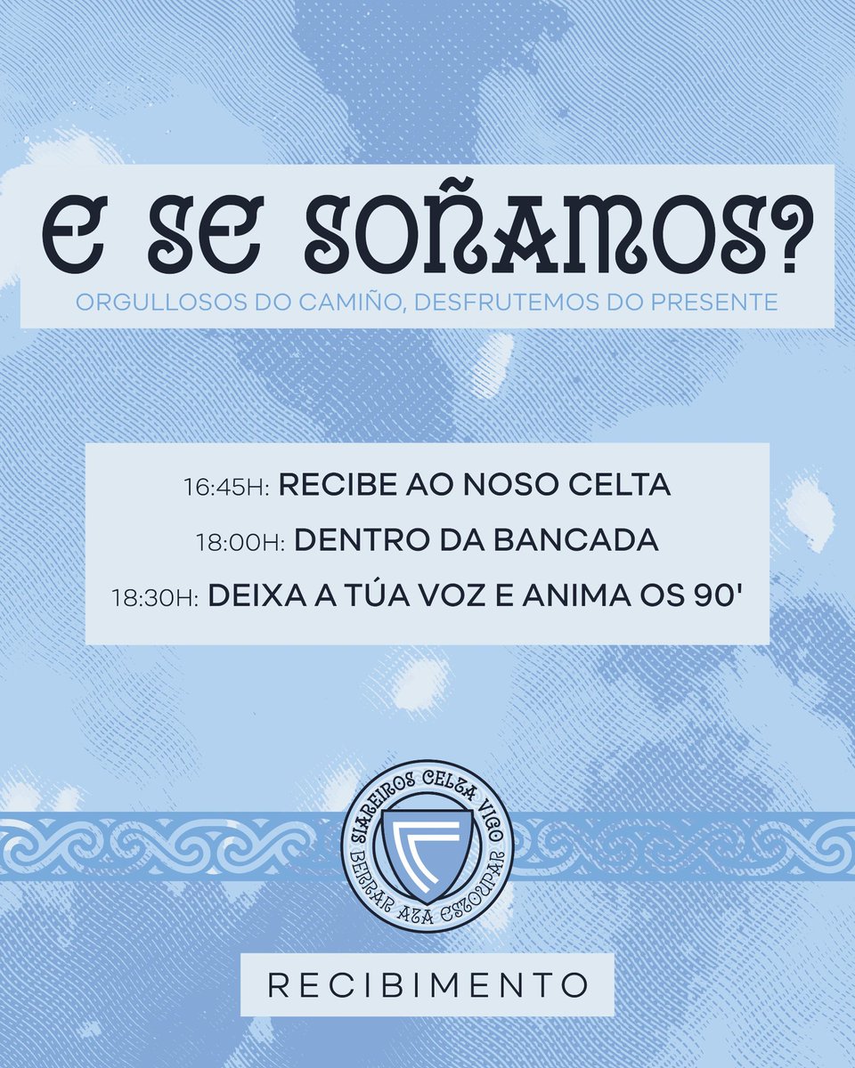 Tropasdebreogan's tweet photo. 🩵 Non podemos estar máis orgullosos dun grupo de rapaces que nos representa no céspede, dun clube que simboliza o noso sentir.

💪🏻 Chegue onde chegue esta tolemia, que nada nos impida soñar!

🔥 Convocamos a todo o celtismo para facer arder a previa!

SEMPRE CELTA

TDB https://t.co/dBaiIH1XlB