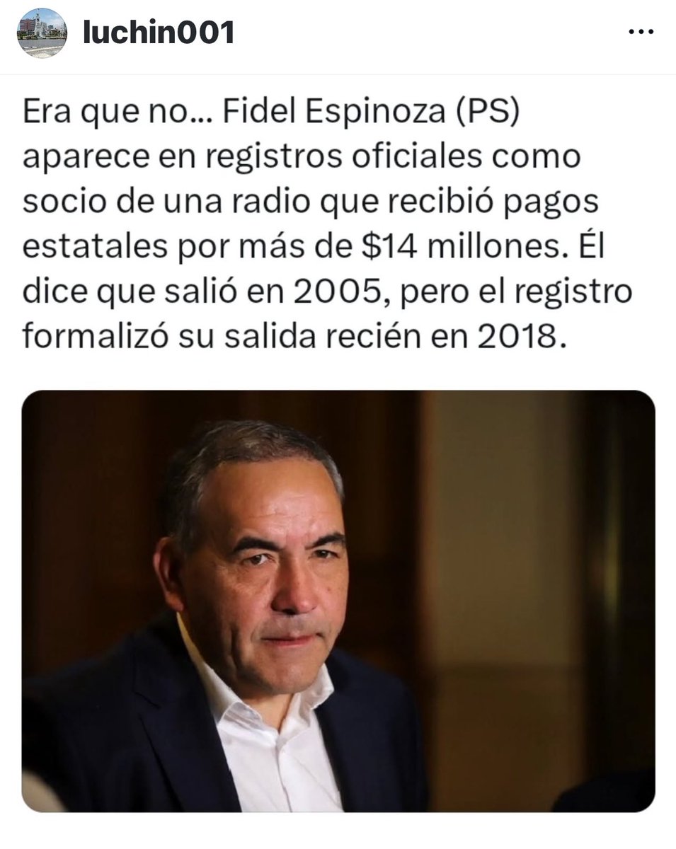 Noalguve's tweet photo. OTRO MÁS Q SE “ARREGLÓ”CON DINERO FISCAL‼️FIRMÓ, RECIBIÓ Y SE GASTÓ MÁS DE $14 millones,LA SENADORA ALLENDE, NO FIRMÓ, NO VENDIÓ, NI RECIBIÓ DINERO POR LA PROPIEDAD DE SU PADRE,¿HARÁ el TC SU PEGA⁉️ÉSTE ES OTRO, SENADOR DE LA REPÚBLICA IGUAL QUE ALLENDE‼️⁦@tribconst_chile⁩ https://t.co/aHXhQ1c5pH