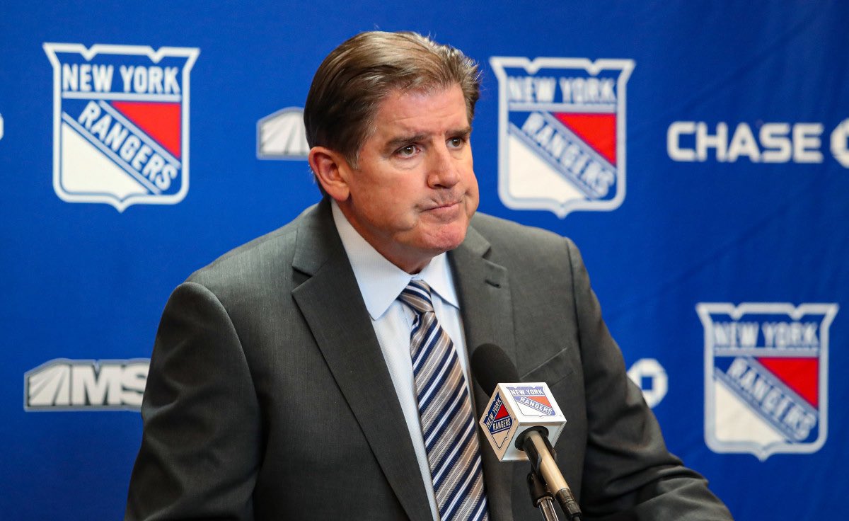 nyronly's tweet photo. Teams around the league believe #NYR will fire HC Peter Laviolette after the season ends, per @PierreVLeBrun
Chris Drury is also expected to be "okay" with ownership holding trust in the GM/President. https://t.co/xpYNzYxRuc