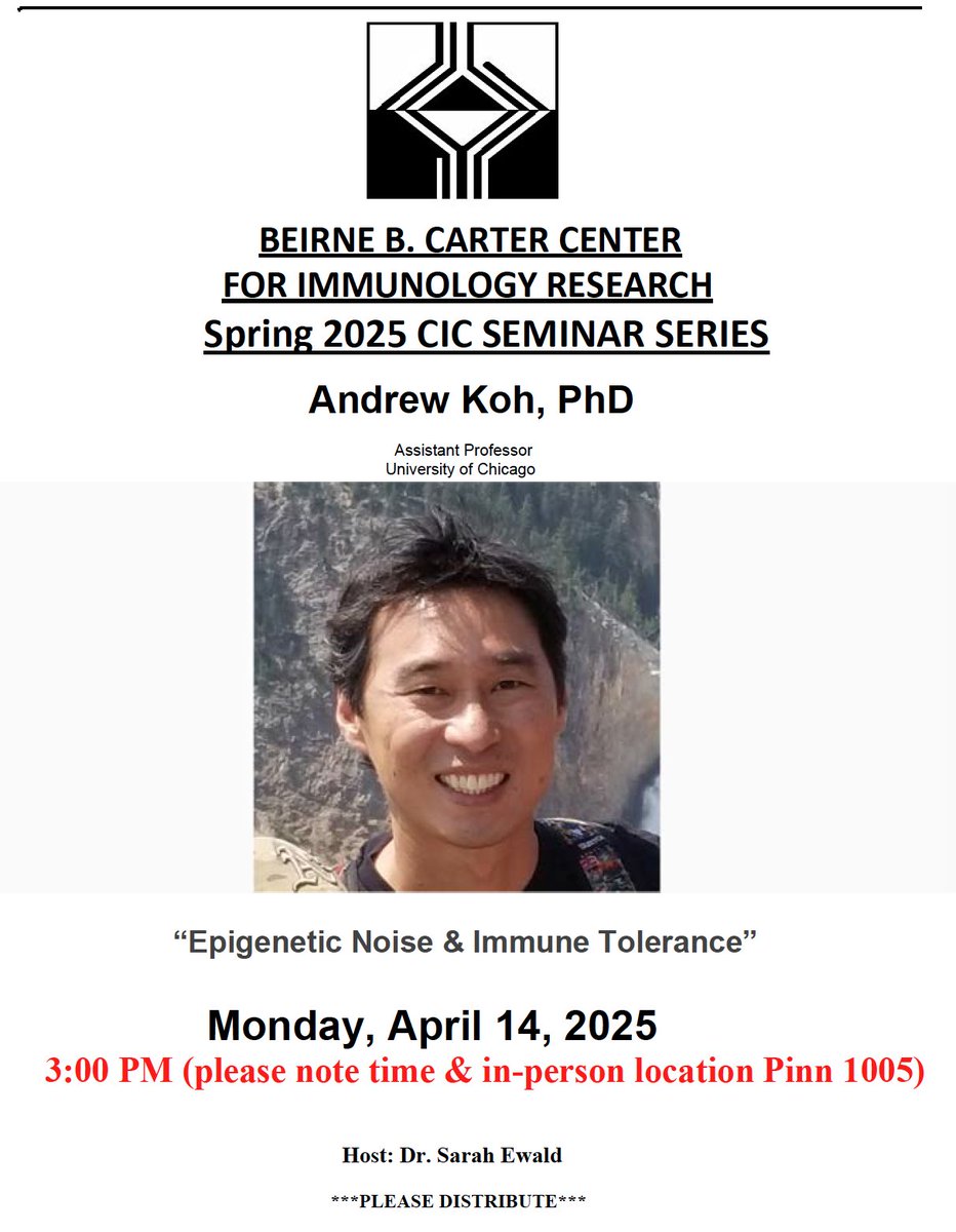 Please join us Monday, 4/14, at 3PM in PH 1005, as we welcome Dr. Andrew Koh as our CIC seminar speaker!