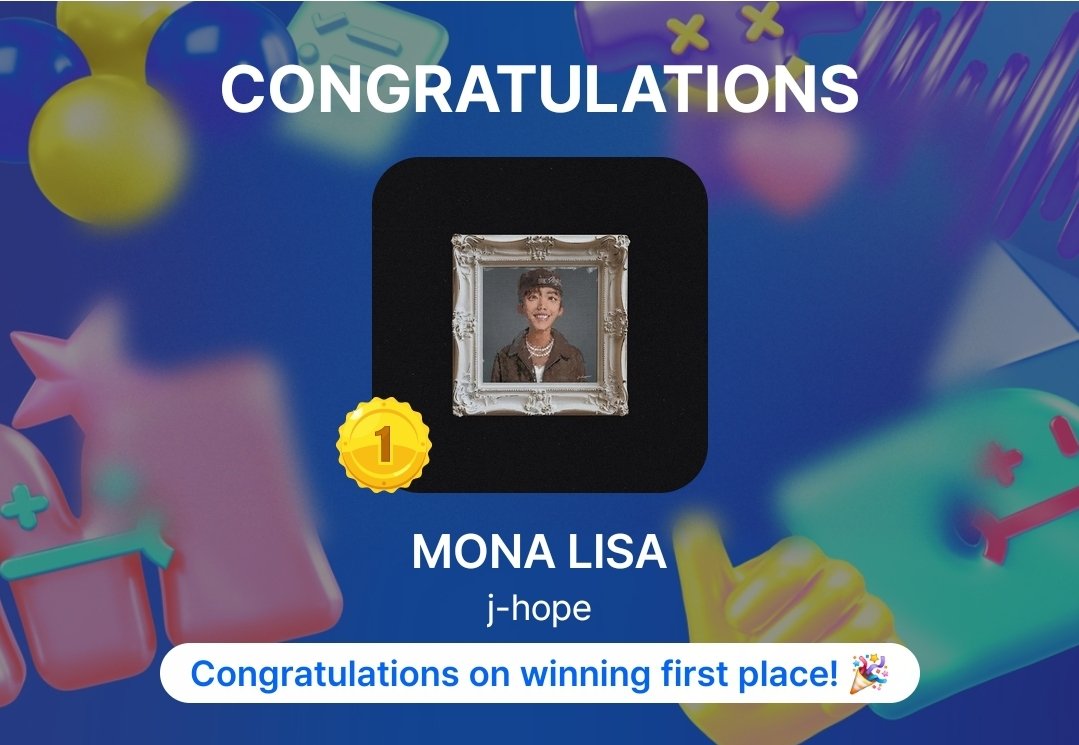 USBTSARMY's tweet photo. [🏆] Congratulations to j-hope for the 1st MCountdown Win for “MONA LISA”!🎉

Thank you for voting, ARMY!🫶

#MonaLi https://t.co/irhE1gG18u