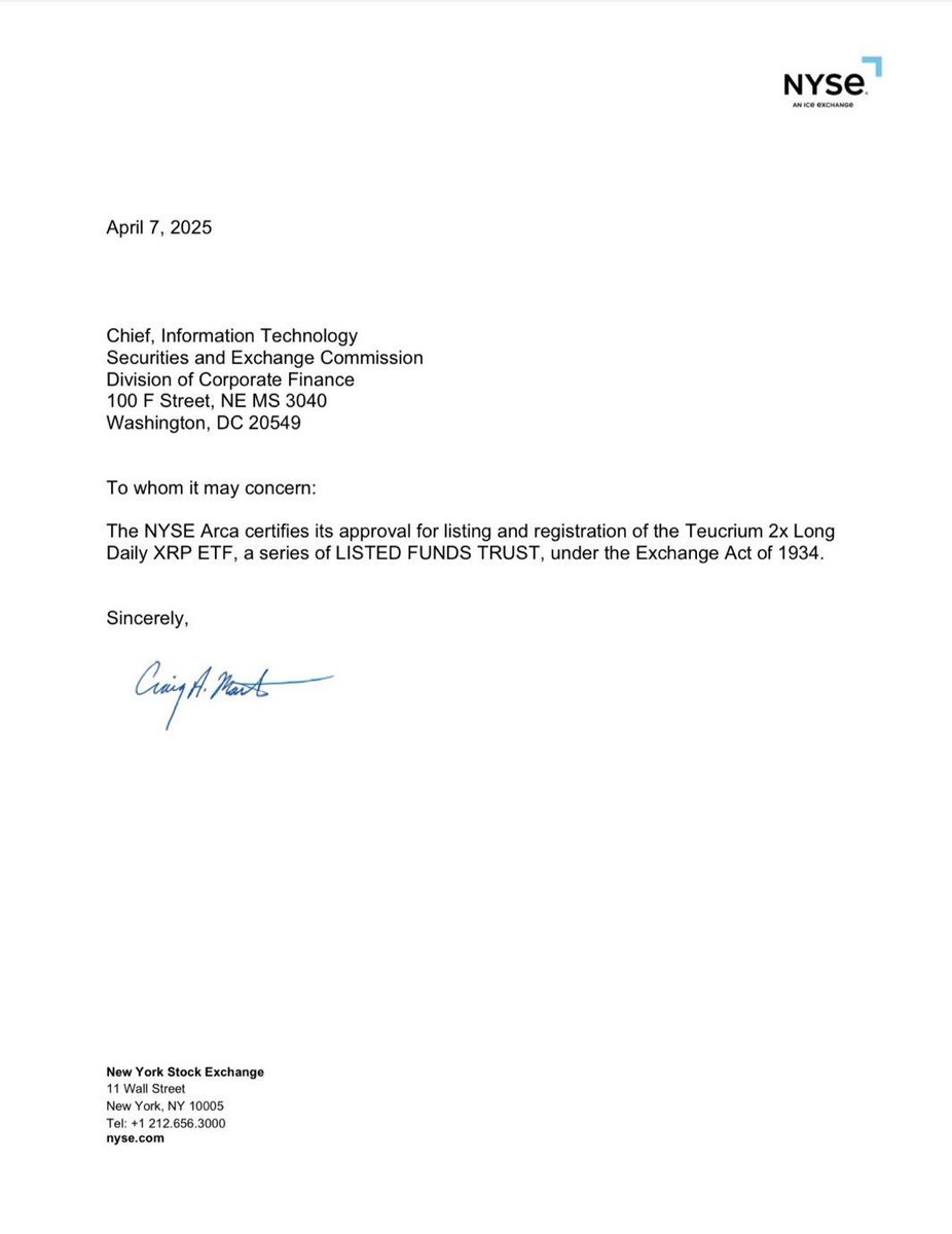 🚨 BREAKING: NEW YORK STOCK EXCHANGE APPROVES TWO $XRP ETFs!

XRP just made a massive splash on Wall Street—this is the future, and it’s here now.