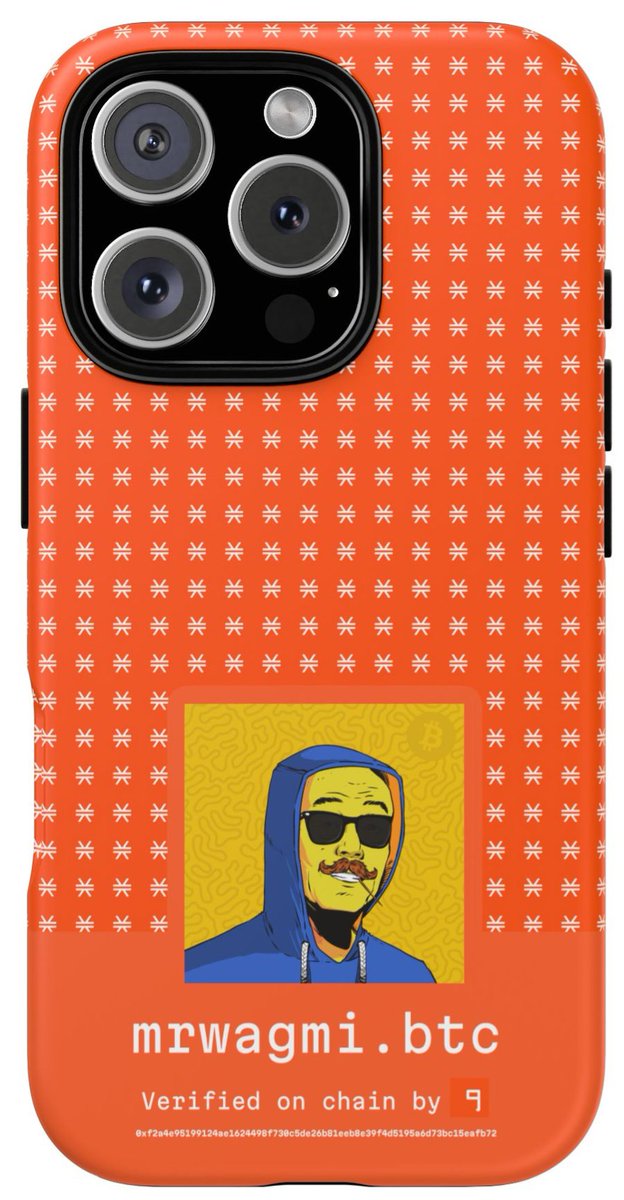 mrwagmibtc's tweet photo. Question @Stacks fam.

I want to give people the ability to apply their digital assets to merch items in the @block9app store.

E.g. a phone case with your @Stacks BNS name on it. On the back-end you signed/verified onchain that you owned the BNS name. Once the item ships to your house it triggers a digital receipt in the form of an NFT referencing a hash thats on the item. 

Proof of unique ownership that cant be replicated.

Has has anyone built anything similiar before I invest the time in it? 

Example below.