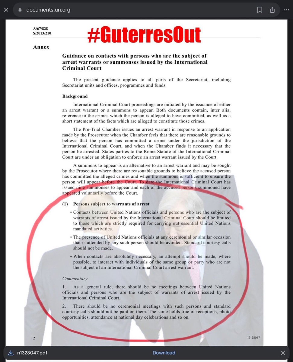 Beefeater_Fella's tweet image. The @IntlCrimCourt is an umbrella organisation headed by a secretary general who cowers and embraces a #ICCProcess indicted war criminal.

Your refusal to challenge or prosecute the Sectary General for breaching UN guidance - and making a mockery of the ICC is noted.