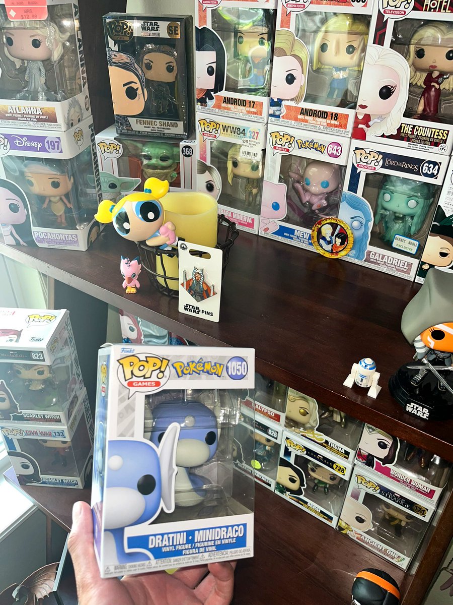 iwasbtw's tweet photo. The newest Pokémon release/addition to our @OriginalFunko collection, Dratini! 🌀✨

Now to find a spot for her… ‘cause we’re running out of room on our shelves 🫠 #Pokemon #PopFigure #Dratini 

Next up: Death (Aubrey Plaza) from Agatha. And Arwen, from LOTR 💀🧝🏻‍♀️ https://t.co/HPKDDEyKf6