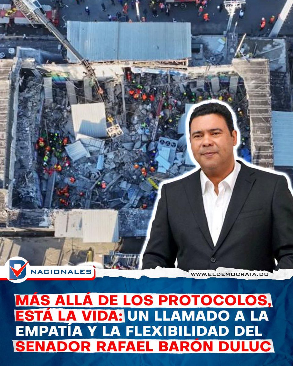 eldemocratard's tweet photo. En momentos como estos, se impone la prudencia, el sentido común y, sobre todo, la empatía. No estamos ante una situación normal, y por lo tanto, las respuestas tampoco pueden serlo. Es necesario que las instituciones gubernamentales rompan, en la medida de lo posible, con los protocolos y esquemas burocráticos habituales. Este es un momento para actuar con humanidad y flexibilidad.

Pedimos paciencia y consideración con los familiares de los fallecidos y heridos. Las clínicas y hospitales deben mostrar un trato más humano que nunca, entendiendo el dolor, la confusión y el desbordamiento emocional de quienes acuden a ellos.

A las casas de empeño y compraventas, solicitamos no aceptar ningún artículo sin verificar claramente su origen. Es momento de contribuir a la justicia y a la transparencia, no de aprovecharse del caos.

A las compañías de seguros y centros médicos, les pedimos adaptarse a la realidad de que muchas personas han perdido documentos y carnés de afiliación. Hay que buscar mecanismos alternativos para identificar a los pacientes y brindarles la atención que necesitan.

Finalmente, a los empleadores del sector público y privado, pedimos comprensión ante la ausencia de empleados que podrían estar heridos, afectados o en la búsqueda de familiares. No es momento para rigidez, sino para solidaridad.

Por: Senador Rafael Barón Duluc

Amplía más en nuestra web https://t.co/I6p8SspDlX

#eldemocratard