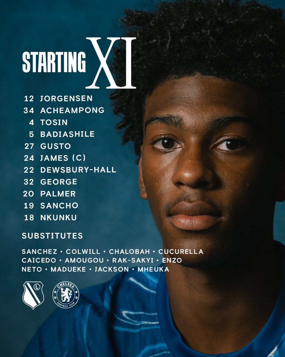 The XI to face <a href="/LegiaWarszawa/">Legia Warszawa 🏆</a>. 📋🔵

#CFC | #UECL