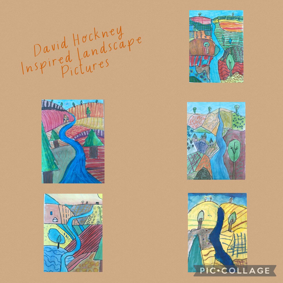 Hendrefoilan's tweet photo. #hdfpRF David Hockney inspired art. https://t.co/KObCoLaEsy