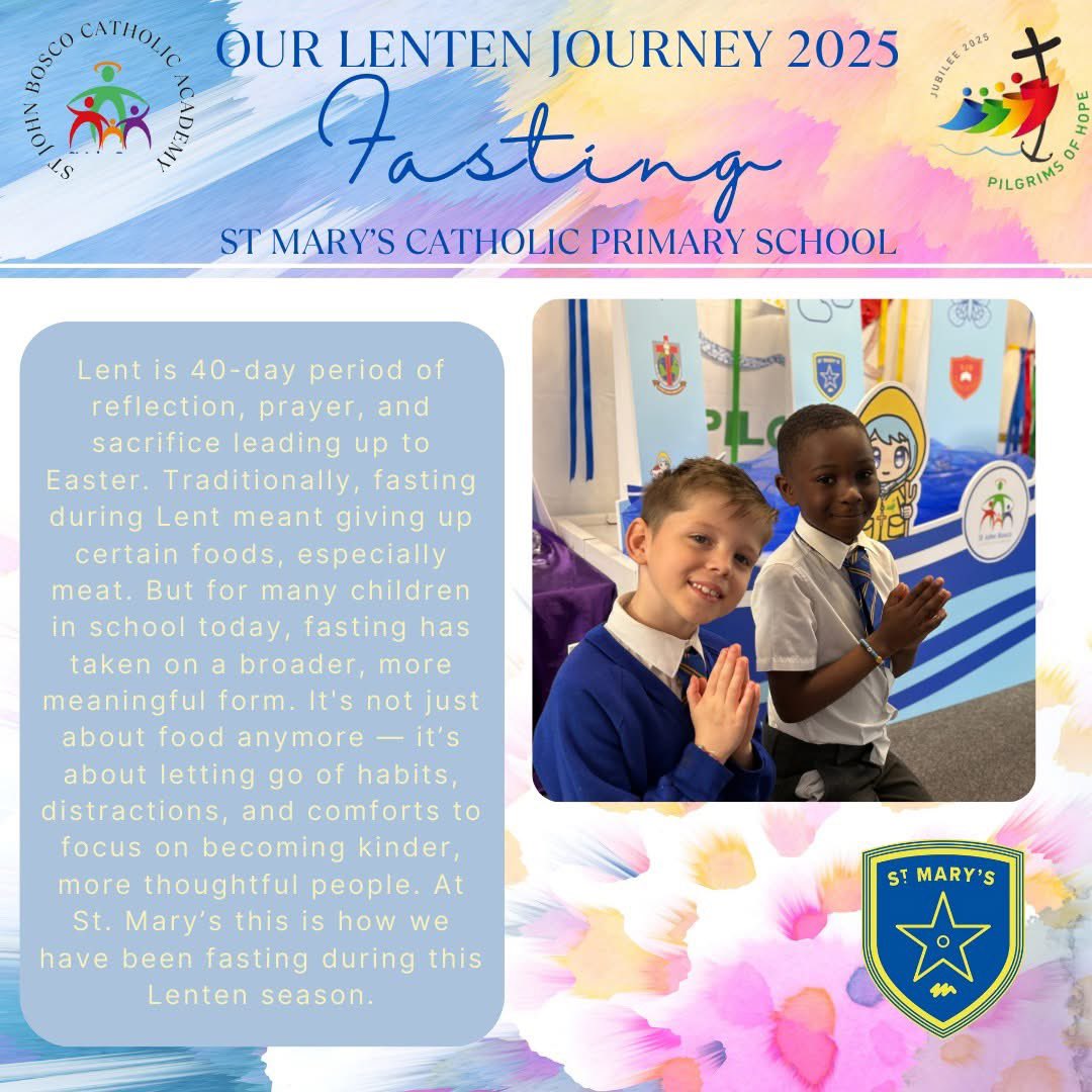 StJohnBoscoCA's tweet photo. βπΏ Our MAC Lenten Journey 2025 πΏβ
Pupils at St Mary's Catholic Primary School have been busy!
We love to see what our schools have been focusing on πβ€οΈ
@SMCPWednesbury
#ukschools #sjbca #lentenseason #lent #lentenjourney https://t.co/IqubgGF2VJ