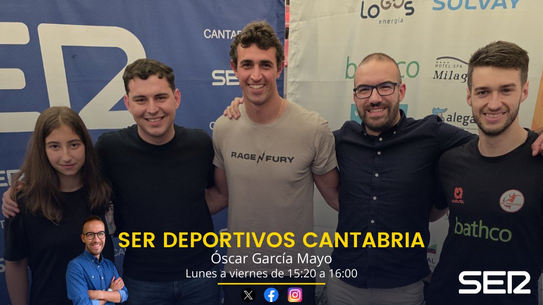 SER_Cantabria's tweet photo. 📻 @SERDeportivos Cantabria (10/4/25) con @OskarGarcia16 y @edubermudezz

🎧 https://t.co/S4JOsyyn8l

🎙️ @javitorrelavega y @5nacho26 (@Torrelavega_es)
🏃‍♂️ @attaoui800
🎾 Cristina Bucsa
🏊‍♂️ Teo del Riego y Alba Díez (CNT)
🤾‍♂️ @Fafacangiani (@BMTorrelavega)
🏓 Eloísa Barreda https://t.co/EexRFuQ36D