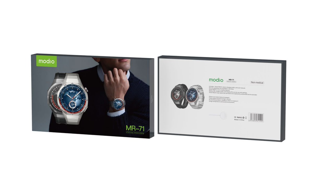 MagxiMagxi's tweet photo. Modio MR-71 Smart Watch Two 2 Pairs Straps Wireless Charging ⌚ 
AVAILABLE QUANTITY WHOLESALE PRICE EXPORT FROM DUBAI
ORDER INQUIRY   🔴🔴🔴
WhatsApp No ☎️ +971568659784 
Gmail ✉️ magximagxi3@gmail.com 
#SmartWatchDubai 
#SmartWatchAfrica #Export  
#smartwatchreview  
#magximagxi https://t.co/KuLVGpTEUc