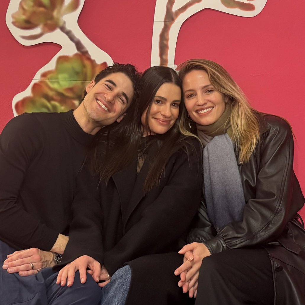 Dianna Agron shares new photo with ‘Glee’ co-stars Darren Criss &amp; Lea Michele.