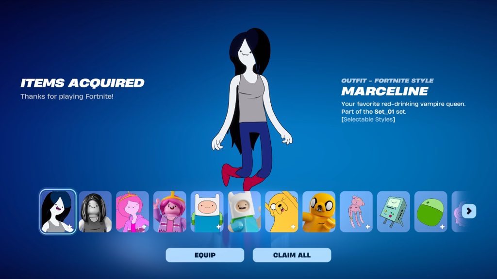 FortniteFNLK's tweet photo. Which Fortnite Adventure Time skin are you buying? https://t.co/tE55VN0zLs