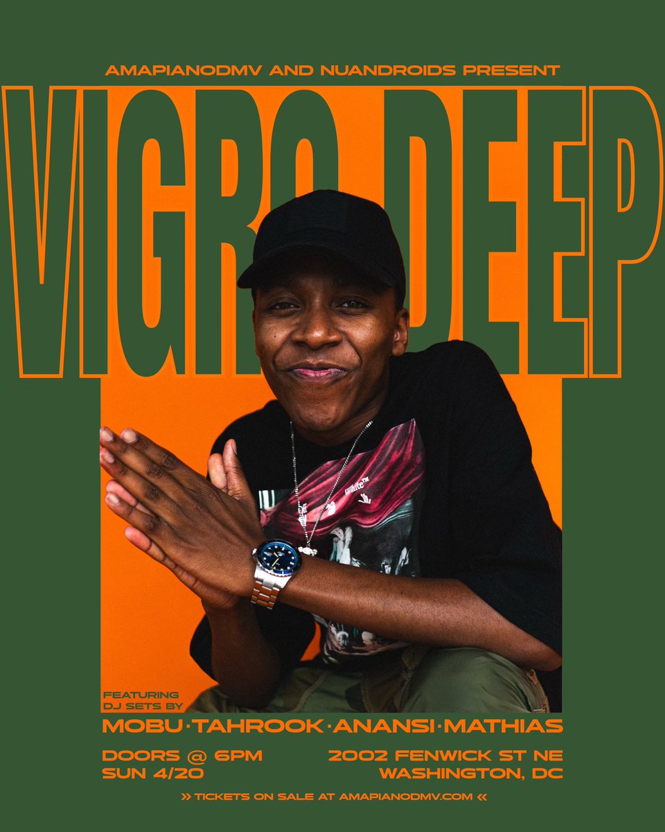 Amapiano Events | Washington DC (@amapianodmv) on Twitter photo #dc <a href="/VigroDeep/">I am vigrodeep</a> is making his Washington, DC debut in a couple of weeks. Grab your tickets posh.vip/f/20661?t=x. Already 70% SOLD OUT. #dc <a href="/VigroDeep/">I am vigrodeep</a> is making his Washington, DC debut in a couple of weeks. Grab your tickets posh.vip/f/20661?t=x. Already 70% SOLD OUT.