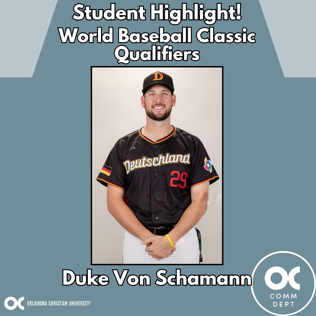 Shoutout to Duke Von Schamann, the OC Men’s Baseball pitching coach and a Communication student, who pitched for Team Germany this March in the MLB-organized World Baseball Classic Qualifier in Europe. A fantastic accomplishment for a dedicated student-athlete!