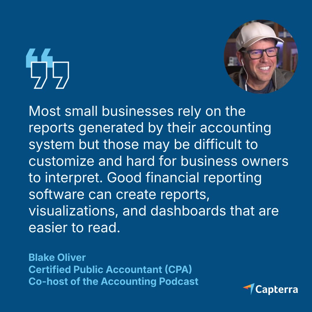 Capterra (@capterra) on Twitter photo 🔍 <a href="/BlakeTOliver/">Blake Oliver</a>, CPA, stresses the need to integrate non-financial metrics in financial reporting software. Without this ability, you're just visualizing data without the actionable insights. 📊
Read our guide on financial reporting software 👉 bit.ly/3RabfGd 🔍 <a href="/BlakeTOliver/">Blake Oliver</a>, CPA, stresses the need to integrate non-financial metrics in financial reporting software. Without this ability, you're just visualizing data without the actionable insights. 📊
Read our guide on financial reporting software 👉 bit.ly/3RabfGd
