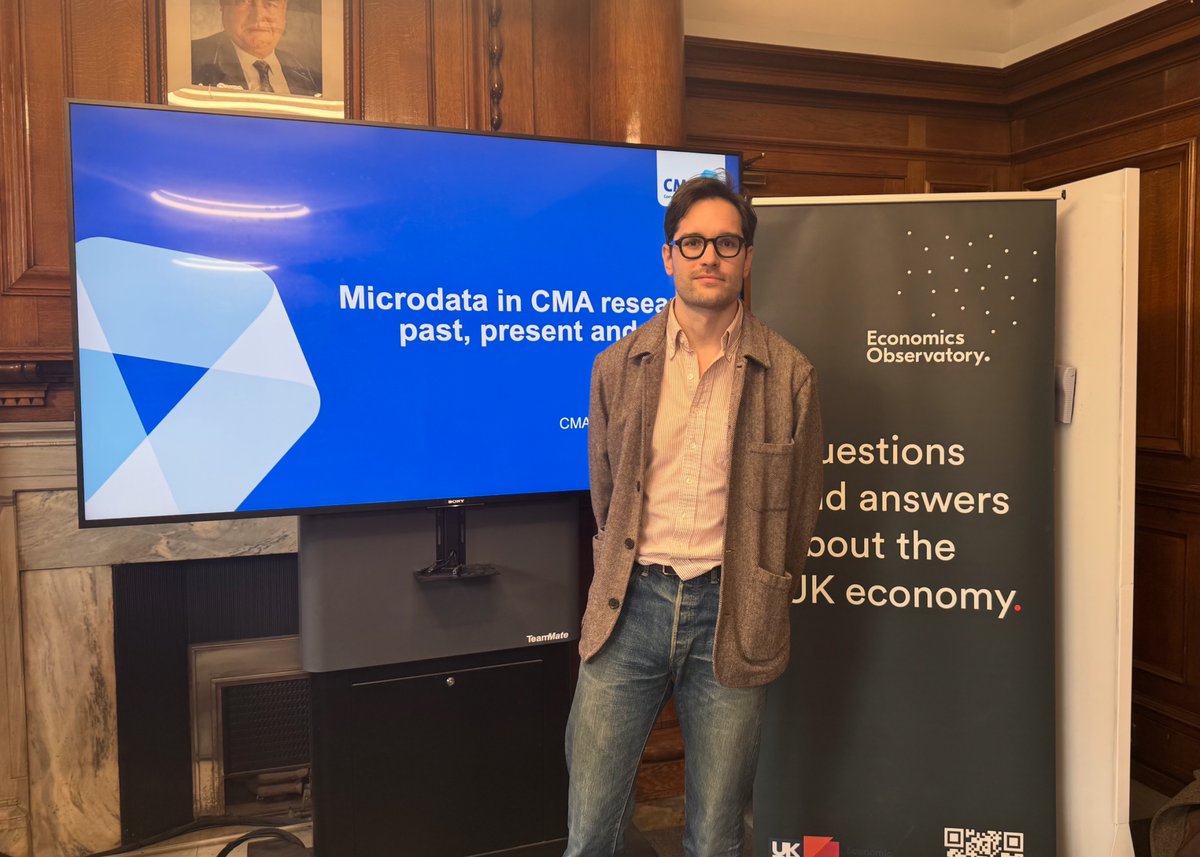 Finn McEvoy (@fmcevoy_ds) on Twitter photo <a href="/RD_Economist/">Richard Davies</a> Next, <a href="/j_schneebacher/">Jakob Schneebacher</a> gave an overview of how the CMA’s microeconomics unit has used card spending data to identify UK retail markets, alongside other microdata to study responses to energy price shocks and explore other competition related questions. <a href="/RD_Economist/">Richard Davies</a> Next, <a href="/j_schneebacher/">Jakob Schneebacher</a> gave an overview of how the CMA’s microeconomics unit has used card spending data to identify UK retail markets, alongside other microdata to study responses to energy price shocks and explore other competition related questions.