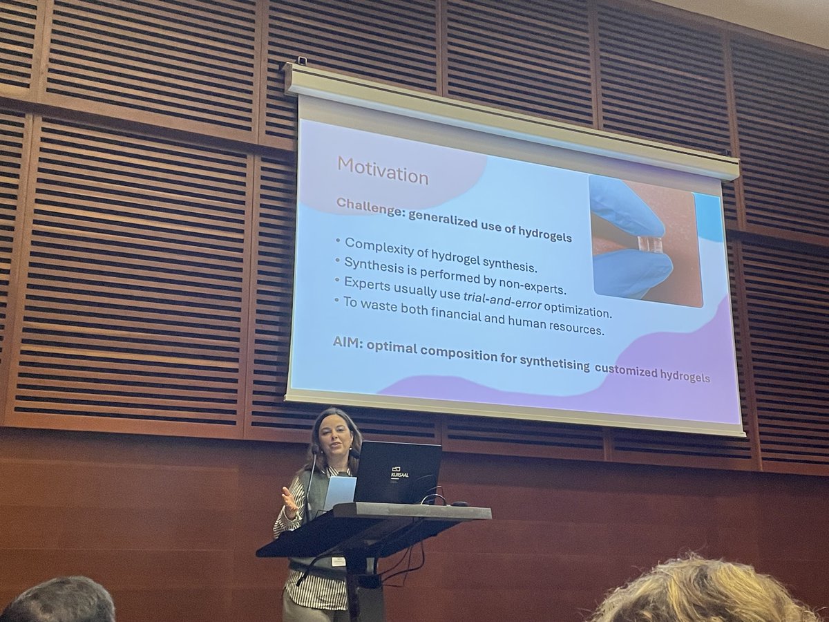imaci_uclm's tweet image. La profesora Irene García-Camacha Gutiérrez @gcg_irene @uclm_es @IndustrialesCR @matematicasUCLM presentó “Optimizing Hydrogel Synthesis for Customized Applications: An Interactive App for Practitioners” @AdvMaterCLM en el congreso AI4AM2025 en San Sebastián del 8 al 10 de Abril.