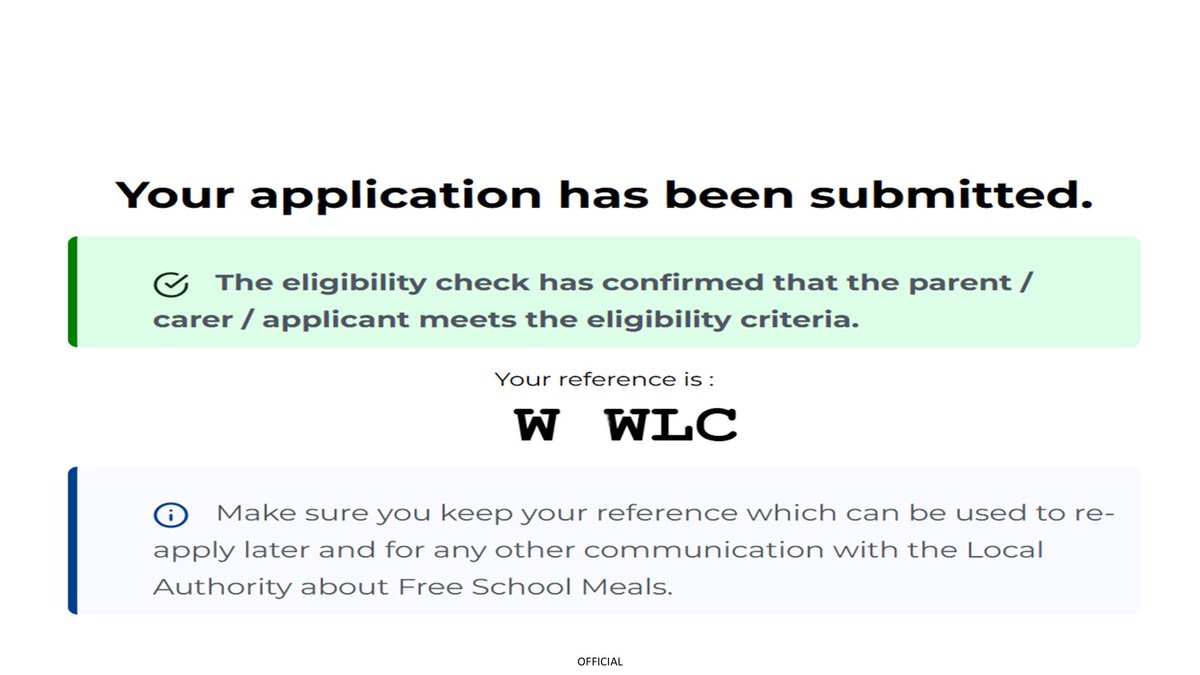 The first child our free school meals auto-enrolment initiative has now been signed-up. This means the child gets a free, healthy meal each day, the parents don't have to worry about the cost of providing a lunch every day, and the School is in line £1,515 pupil premium.