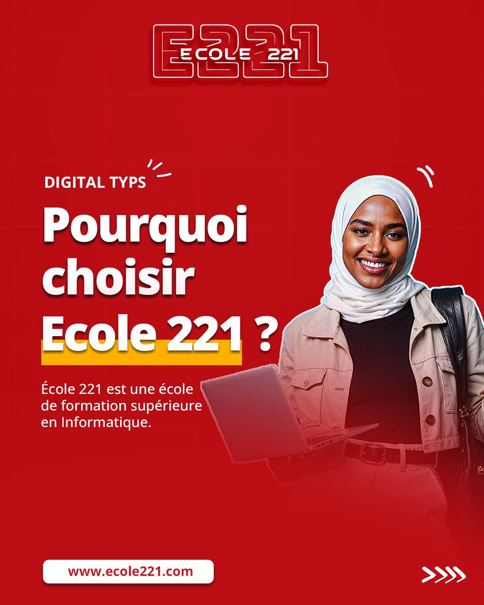 221Ecole's tweet image. 💻📌 Pas juste une école. Une expérience qui transforme votre avenir. Pourquoi choisir École 221 ? Swipez !

#OpportunitéÉducative #marketingdigital #Formation #Licence #Ecole221 #Design #DevelopementWeb #codage #marketingdigital #EcoleInformatique #EcoleDakar