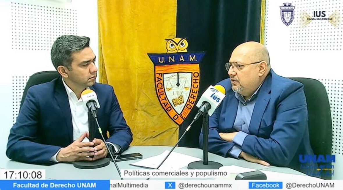 Programa de 📻 de Comercio Exterior <a href="/DerechoUNAMmx/">Facultad de Derecho</a> 

Te invitamos a ver nuestra muy interesante y enriquecedora plática con <a href="/Faustokubli/">Fausto Kubli-García</a> sobre "Políticas comerciales y populismo".

Video 👉 youtube.com/live/Y8iiQEo8t…