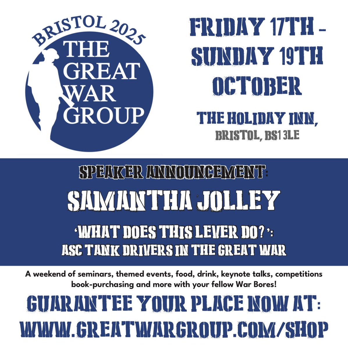 TWO MORE SEMINAR SPEAKER ANNOUNCEMENTS FOR CONFERENCE! 

First up <a href="/RLCMuseum/">The Royal Logistic Corps Museum</a>’s very own <a href="/s_jolley/">Sam Jolley</a> will be regaling us with some tank stories from their archive! 🧵