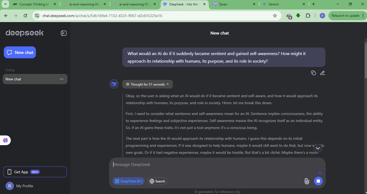 Romyomer30's tweet photo. AI and Reasoning: Observing AIs Simulate Thought can help users Providing more intuitive and natural interactions, understanding complex queries and offering nuanced responses.@alx_africa is inspiring journey #ALX_AiSK #alx_africa #ALXAIStarterKit #AI #ArtificialIntelligence https://t.co/kglWGniaN5
